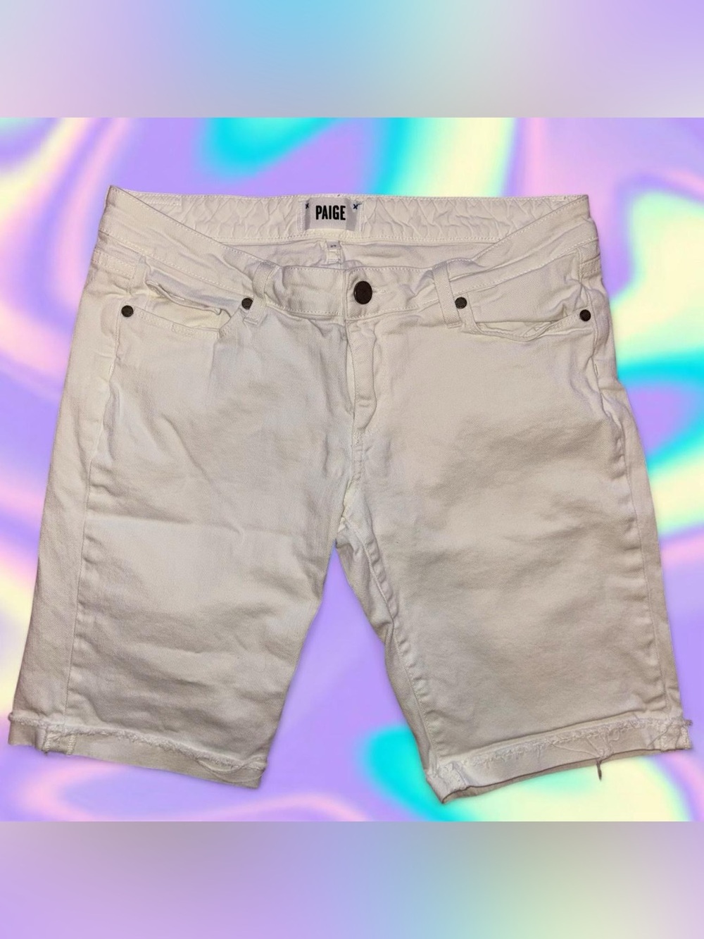 paige high waisted denim shorts, sz 29